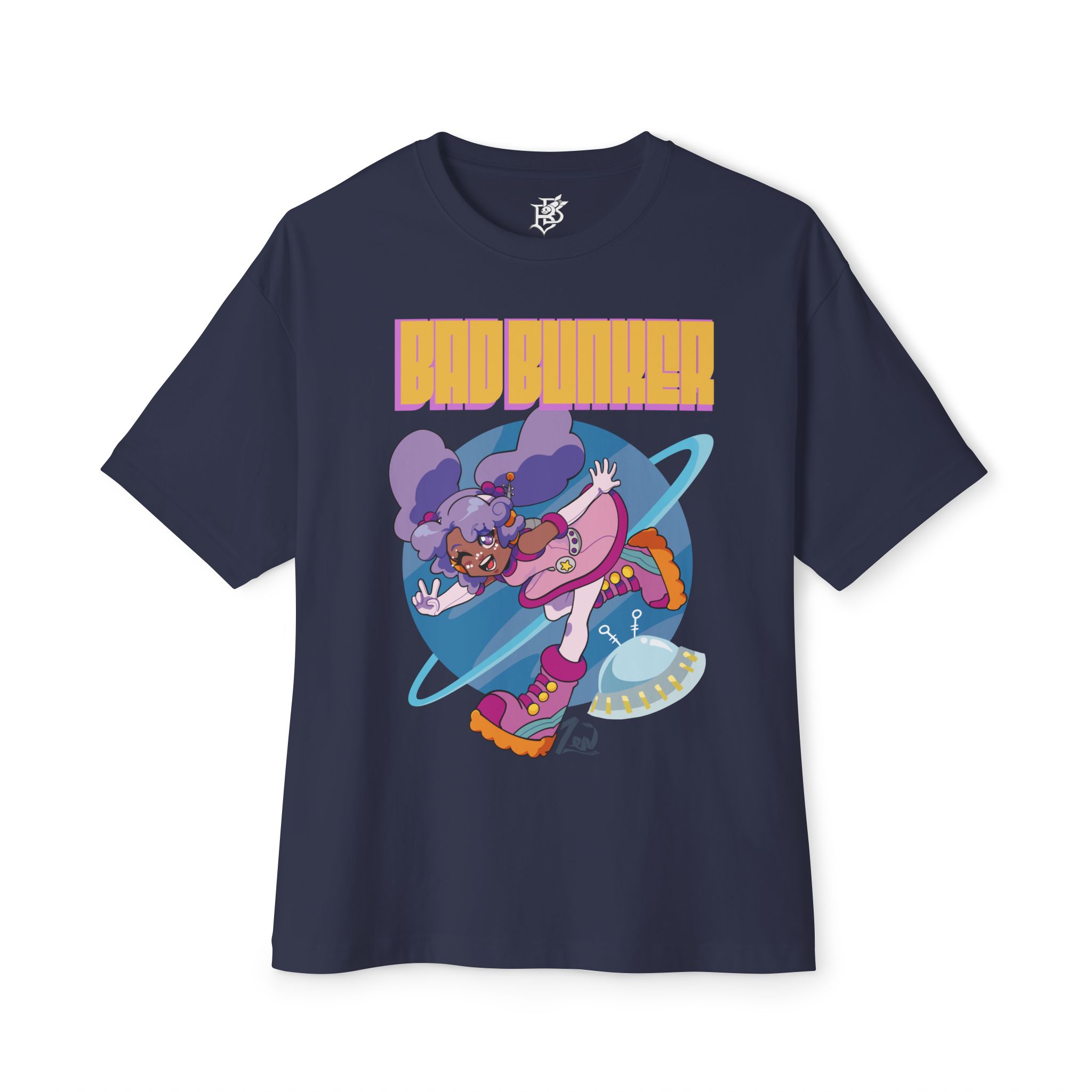 Bad Bunker Saturn Girl - Unisex Oversized Boxy Tee - Image 33
