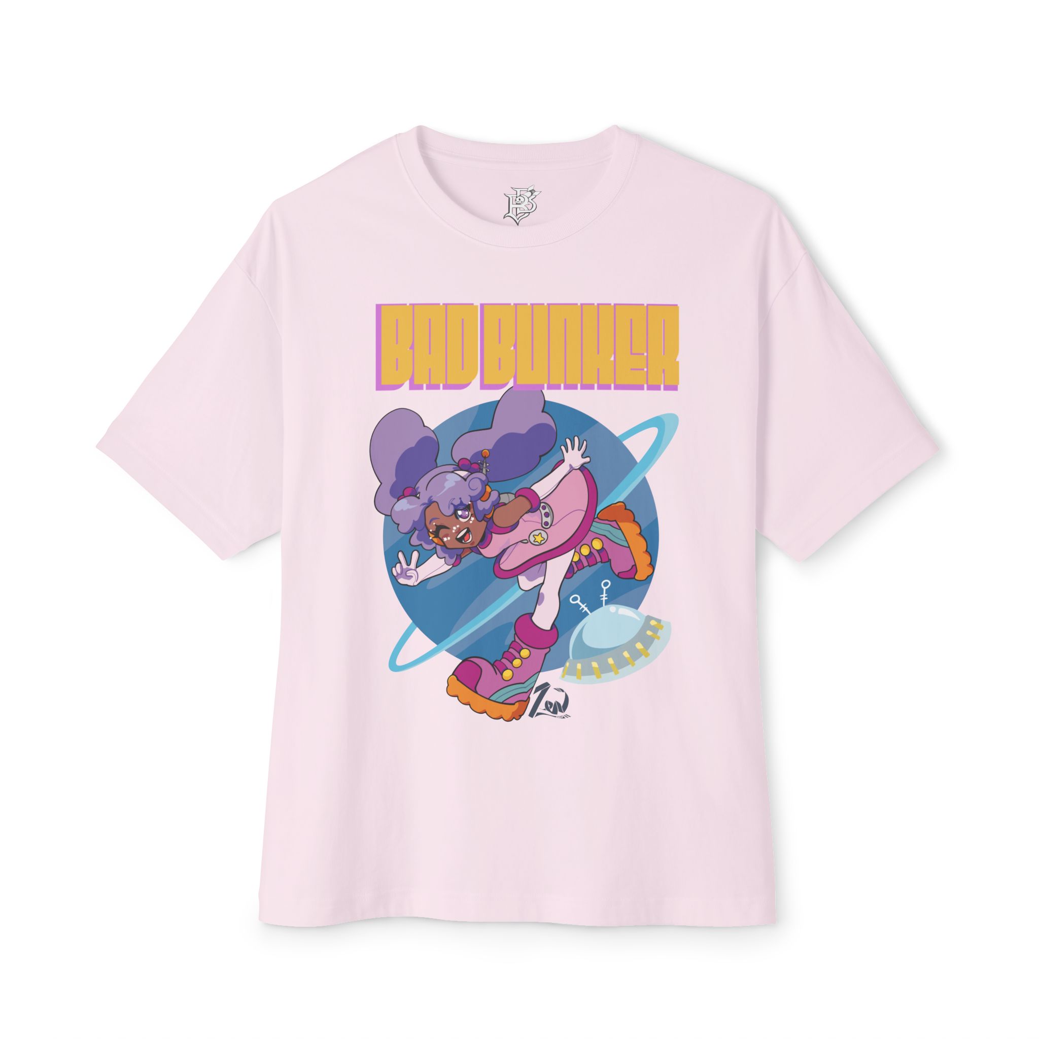 Bad Bunker Saturn Girl - Unisex Oversized Boxy Tee - Image 5