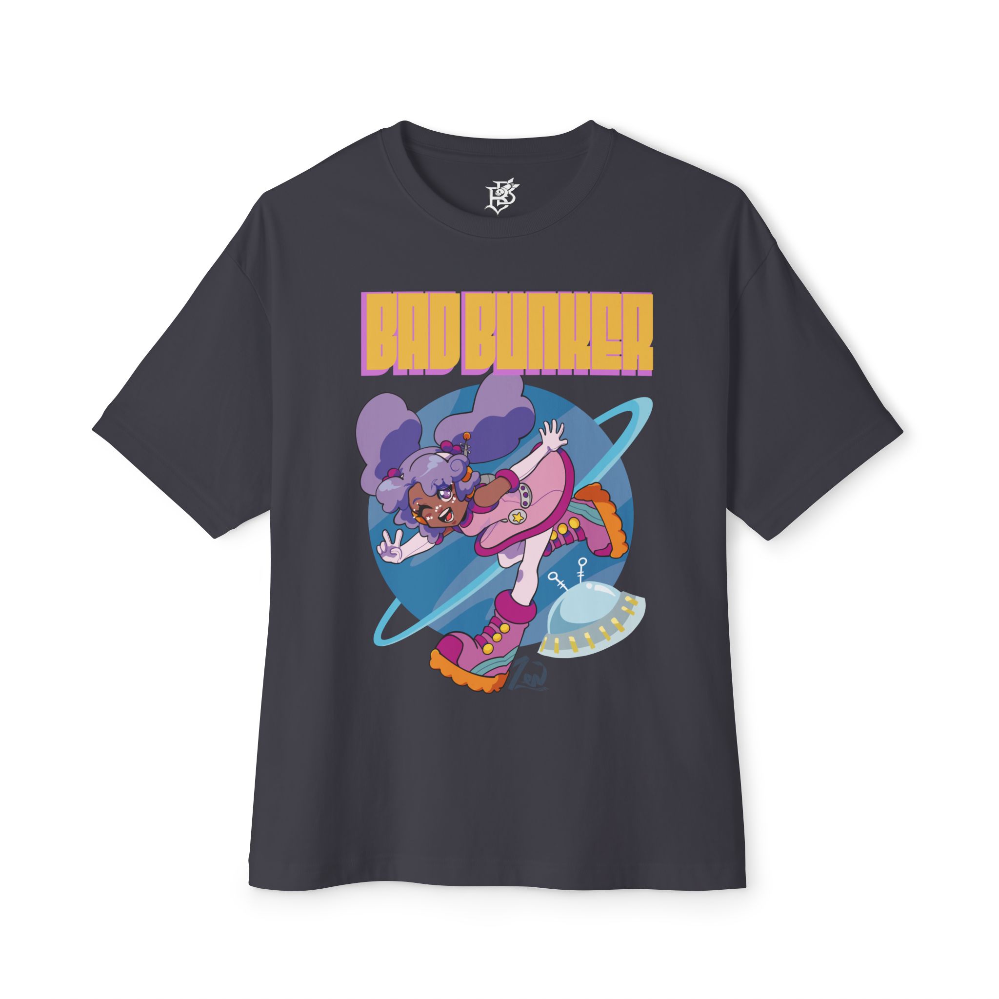 Bad Bunker Saturn Girl - Unisex Oversized Boxy Tee - Image 21