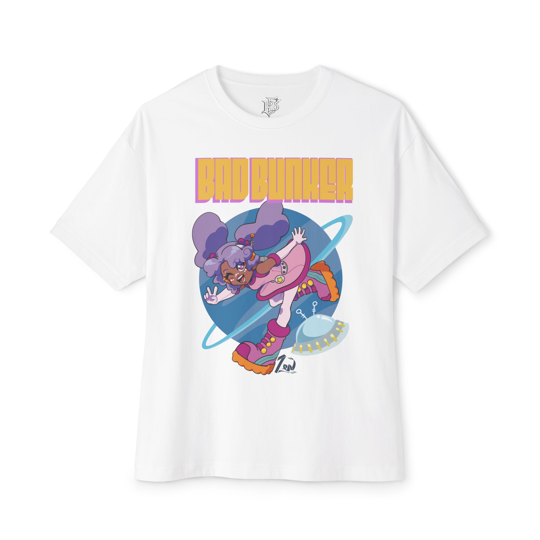Bad Bunker Saturn Girl - Unisex Oversized Boxy Tee
